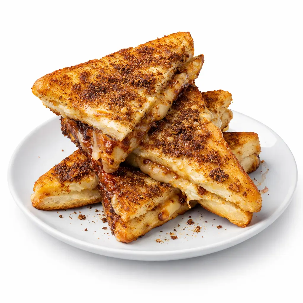 A Middle Eastern twist on classic French toast infused with Mahyawa sauce and melted cheese, perfect for breakfast or a snack.