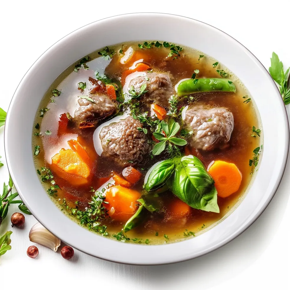 Leberknödelsuppe, or liver dumpling soup, is a traditional German and Austrian soup that features hearty liver dumplings immersed in a clear and savory broth. The dumplings are made from a mixture of ground liver, usually beef or pork, breadcrumbs, eggs, and a blend of herbs like parsley and marjoram.