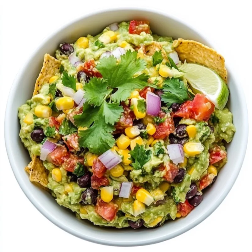 Classic Guacamole is a traditional Mexican dip featuring the creamy texture of ripe avocados mixed with the vibrant flavors of lime and garlic. The dish is complemented by the addition of diced onions, fresh cilantro, chopped tomatoes, a sprinkle of cumin, and a dash of salt and pepper to enhance its flavor profile.