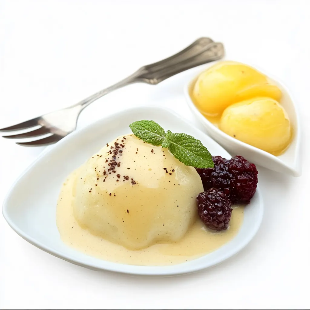 Dampfnudeln, or German steamed dumplings, are a traditional dessert or main dish hailing from the southern regions of Germany. These fluffy yeast dumplings can be served either sweet with vanilla sauce or fruit compote, or savory as an accompaniment to meats and gravies.