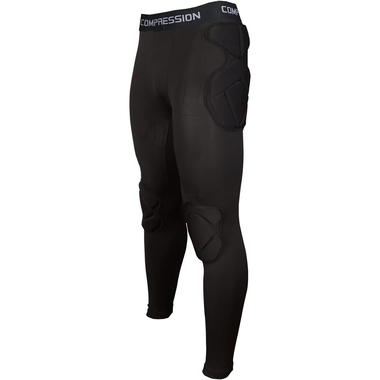 Mens padded compression pants, also known as football girdles, are designed to provide support, protection, and compression for athletes participating in sports such as soccer, basketball, paintball, and hockey.