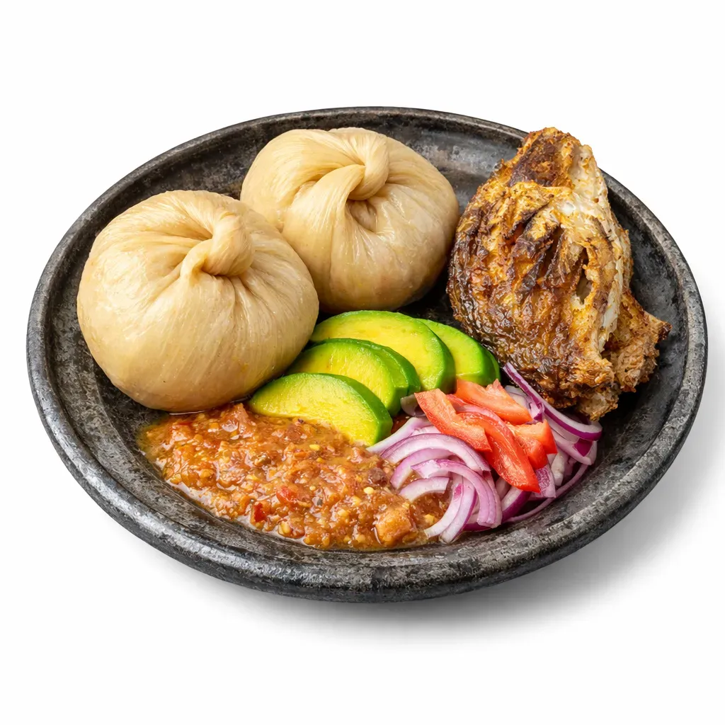 Experience the authentic flavors of Ghana with this traditional Ga Kenkey recipe. This delightful staple, made from fermented corn dough, is beautifully complemented by a spicy pepper sauce and served with fried fish.