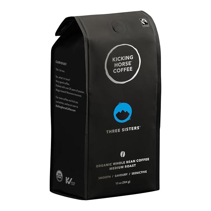 Kicking Horse Coffee is a Canadian company known for producing high-quality, organic, fair trade coffee. Their Three Sisters blend is a medium roast coffee made from a combination of South American and Indonesian beans.