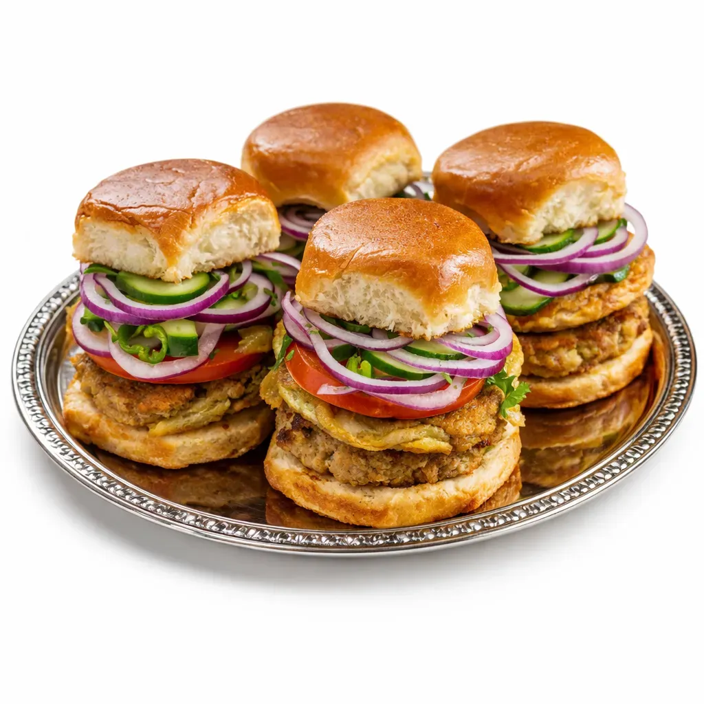 A delightful vegetarian twist on a classic street-style snack, these Mini Bun Kababs feature split chickpeas and are perfect for Ramadan Iftar gatherings.