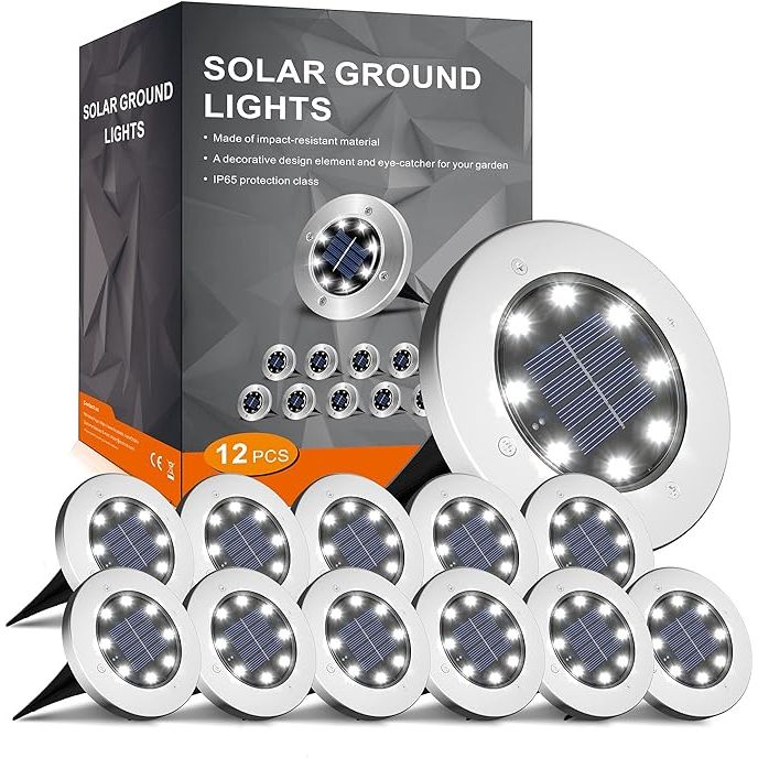 The INCX Solar Lights for Outside are a set of 12 outdoor solar lights that are designed to add illumination to your patio, pathway, lawn, yard, deck, driveway, or walkway. These lights are eco-friendly and energy-efficient, as they are powered by the sun and do not require any electricity or batteries to operate.