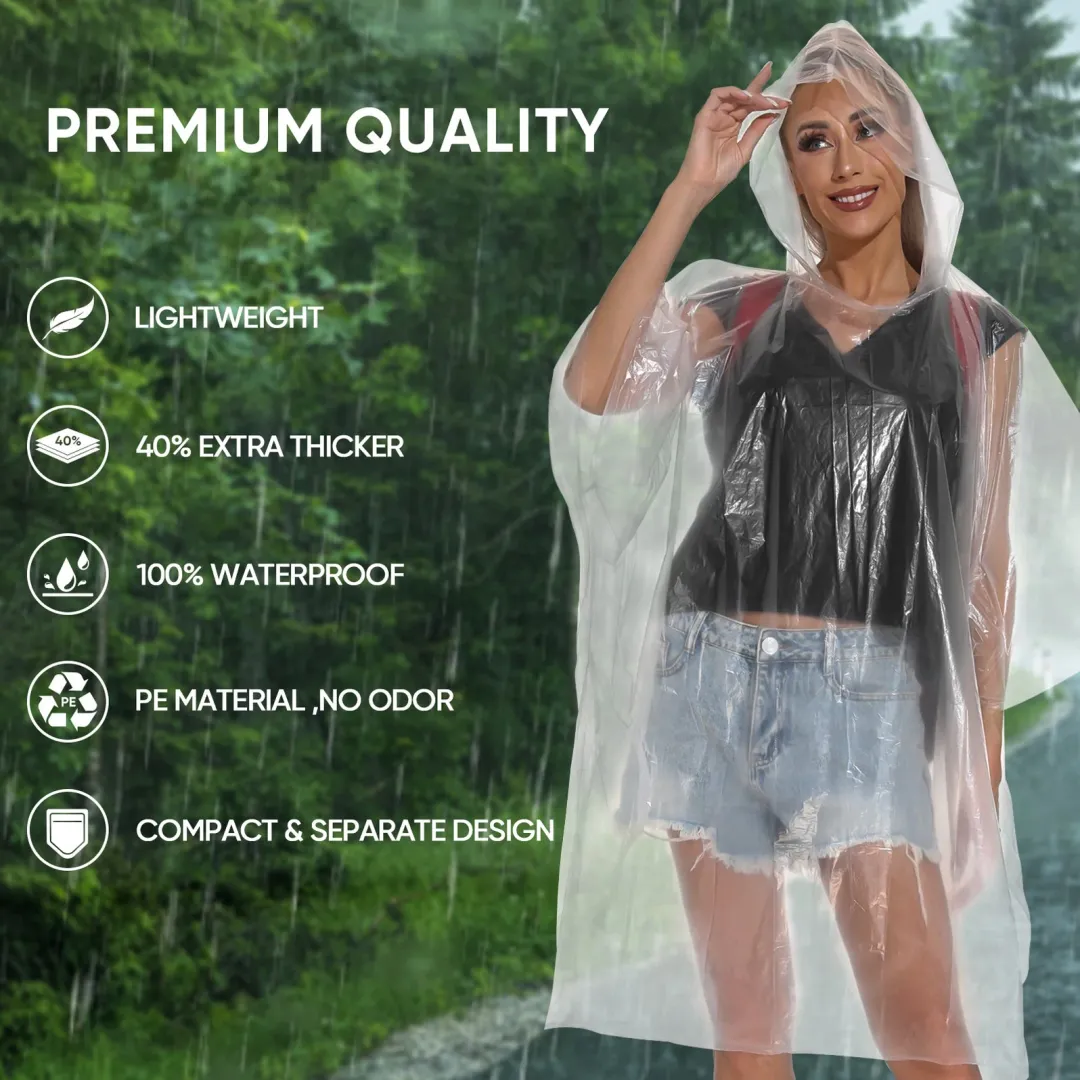 Emergency rain ponchos typically feature a simple design with a hood and open sides, offering basic coverage for the head and upper body. Their loose-fitting nature accommodates individuals of varying sizes, making them versatile for different users. While they are effective in keeping the wearer dry from sudden downpours, their durability is limited, and they are generally intended for single or limited use due to the delicate nature of the materials used.