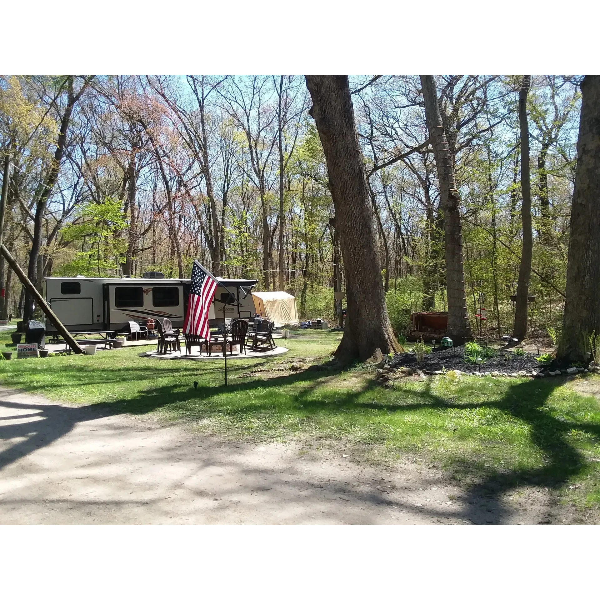 Hickory Hills Campground offers expansive and accommodating outdoor spaces for adventurers of all kinds, from families seeking a getaway to solo travelers on extended journeys. The scenic grounds provide an ideal setting for guests to connect with nature and enjoy tranquility, paired with the comfort of knowing they are in the hands of genuinely hospitable owners who prioritize guest satisfaction.

With flexible arrangements that cater to both short-term visitors and those seeking a longer retreat, Hickory Hills Campground adjusts to the unique needs of their guests without imposing additional fees based on the length of their stay. This approach is especially convenient for those with sizeable recreational vehicles or anyone requiring extra space, as the campground is well-equipped to host large trucks and campers with ease.

A haven for families, the site features ample room for carefree play, with a sprawling playground that promises hours of entertainment for the younger crowd. Animal encounters and family-oriented activities further enrich the camping experience, ensuring that every day is filled with joyful discovery and fun.

The proprietors, Kelli and Eddie, are not just managers but also dedicated hosts who take time to engage with guests, adding a personal touch that stands out in the art of hospitality. Their commitment to reviving the campground's charm and fostering community among campers is evident through planned events and friendly interactions that make for unforgettable experiences and lasting memories.

Whether you're in search of a peaceful refuge or a vibrant community atmosphere, Hickory Hills Campground is a delightful choice that resonates with warmth, flexibility, and the allure of the great outdoors. Description by ChatGPT.