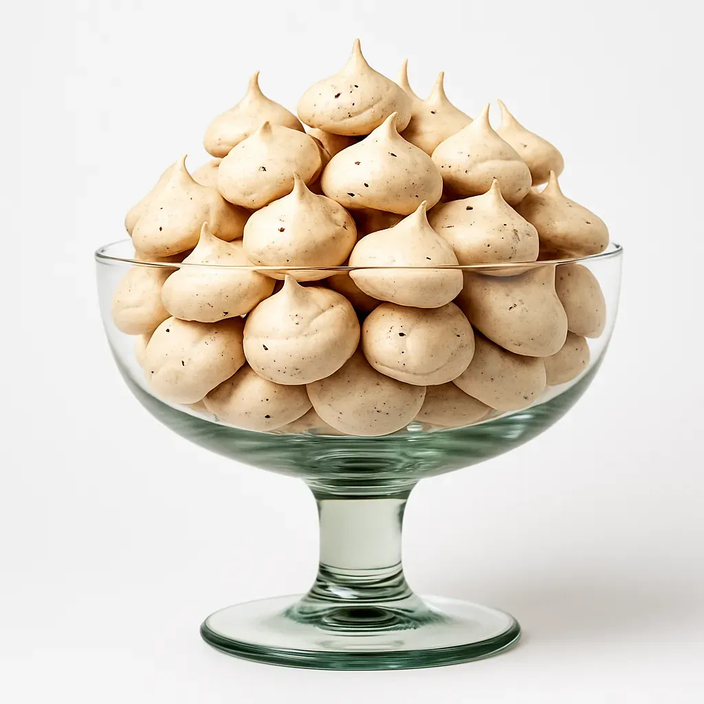 Delightful meringue cookies combining sweetness of cream chocolate with the unique taste of Icelandic liquorice crunch.
