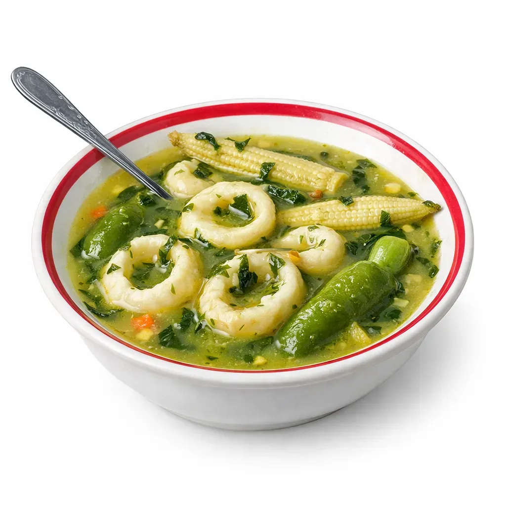 This traditional Salvadoran dish features the unique flavor of chipilín leaves in a comforting soup with homemade dumplings. It's perfect for family gatherings or cozy nights in.