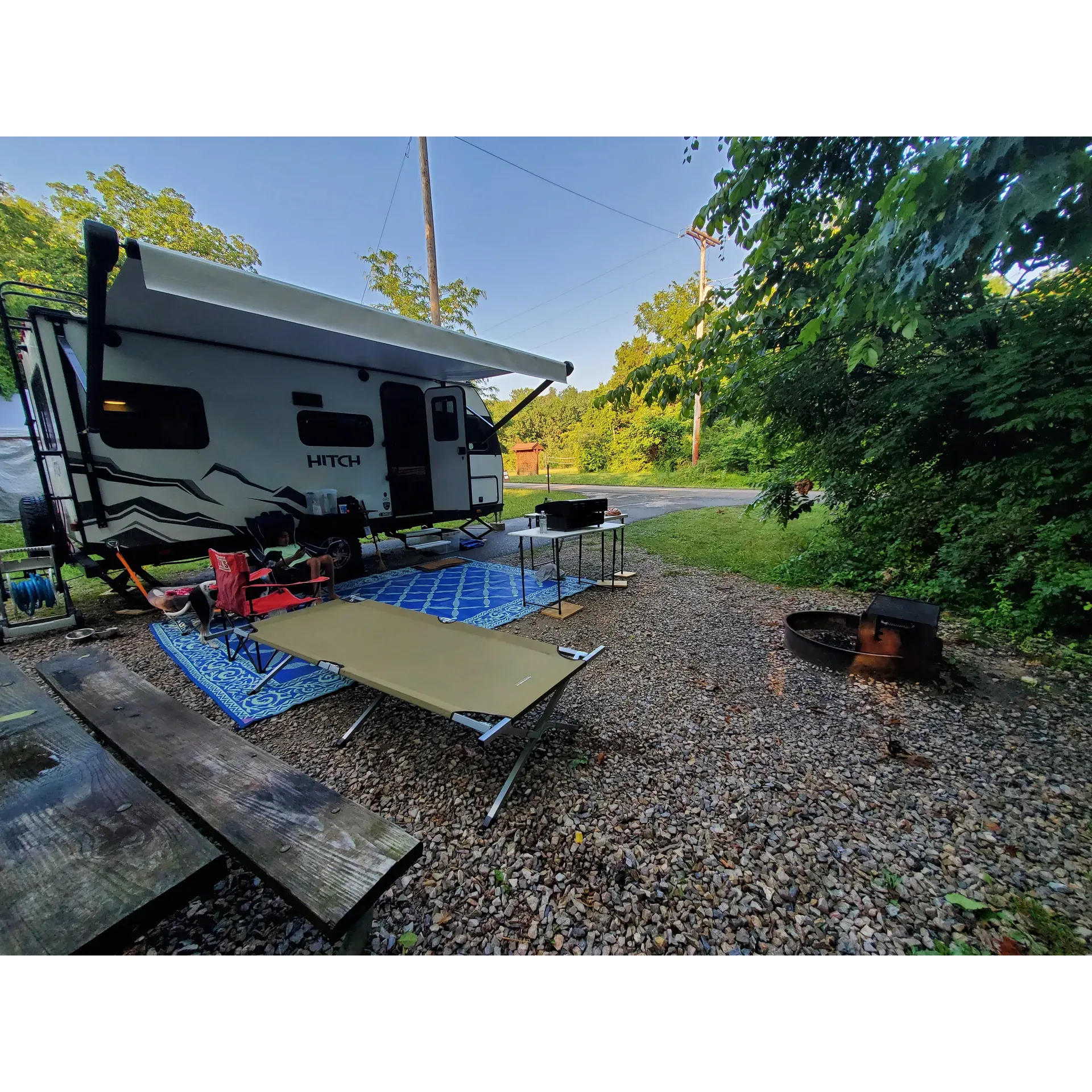 Set amid the scenic landscape, Gifford Pinchote State Park Campground offers a tranquil retreat for lovers of the outdoors. With accommodations that include yurts, providing a unique and spacious lodging experience for up to five guests, the campground ensures comfort even during unforeseen weather. The yurts offer accessibility features, catering to a wide range of visitors and ensuring everyone can enjoy the serene surroundings.

Sites across the campground, including full hookup spots, are ample enough to accommodate varied sizes of camping rigs, enabling a diverse crowd of campers to find their perfect space. Privacy is valued here, with strategically placed underbrush between sites creating intimate enclaves within the park's natural beauty.

Campers can appreciate the tranquility typical of state park retreats, coupled with the vibrant life of the outdoors. The park’s lake, visible from multiple vantage points, is a picturesque spot for an array of activities, appealing to those wanting to fish, boat, or simply relax by the water. Even in the cooler months, the park's beauty is undeniable, with the lake framed by a canvas of autumn leaves.

During special weekends, the park comes alive with community events like Halloween parades, engaging both the young and young at heart, and reinforcing the park's commitment to creating memorable experiences for all.

Facilities, including bathhouses, are conveniently located, providing essential amenities without impinging on the natural ambiance of the campsites. Modern conveniences such as showers with excellent water pressure ensure guests can freshen up comfortably after exploring what the park has to offer.

Many guests note the peaceful atmosphere and look forward to future stays, citing the campground as a favored destination. With ample opportunities for recreation and relaxation, Gifford Pinchot State Park Campground presents a welcoming environment for all who wish to immerse themselves in nature's embrace. Description by ChatGPT.