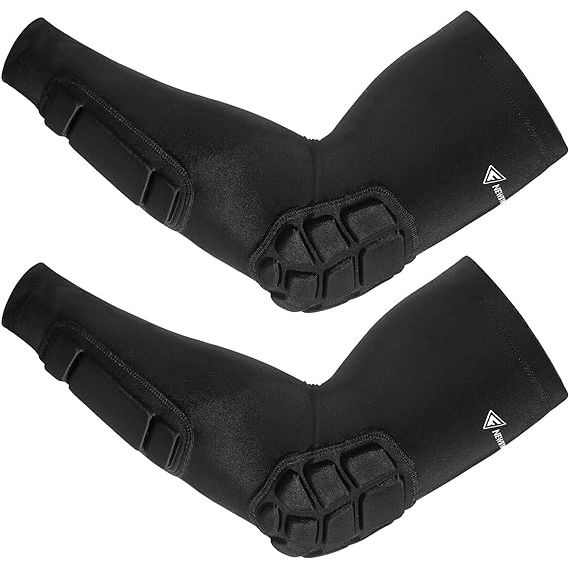 The Newbyinn Padded Arm Sleeves 2 Pack is designed to provide protection and support to the elbows and forearms during high-impact sports like football, basketball, volleyball, and soccer. The sleeves are made with high-quality elastic fabric that is breathable and moisture-wicking, ensuring comfort and flexibility while playing.