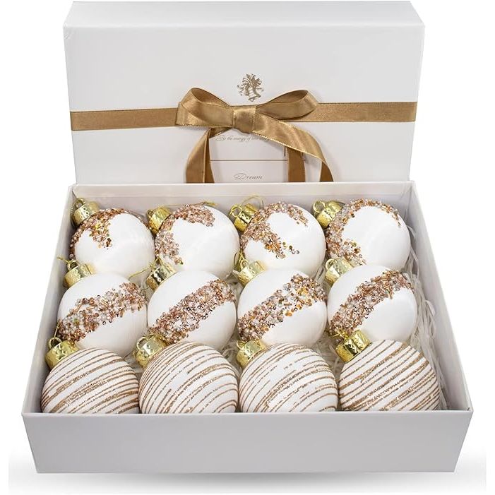 This set of 12 satin Christmas balls is perfect for adding an elegant touch to your holiday decor. Each ball is made of high-quality silk and features a luxurious satin finish, making them ideal for hanging on your Christmas tree, wreath, garland, or even using as table decorations.