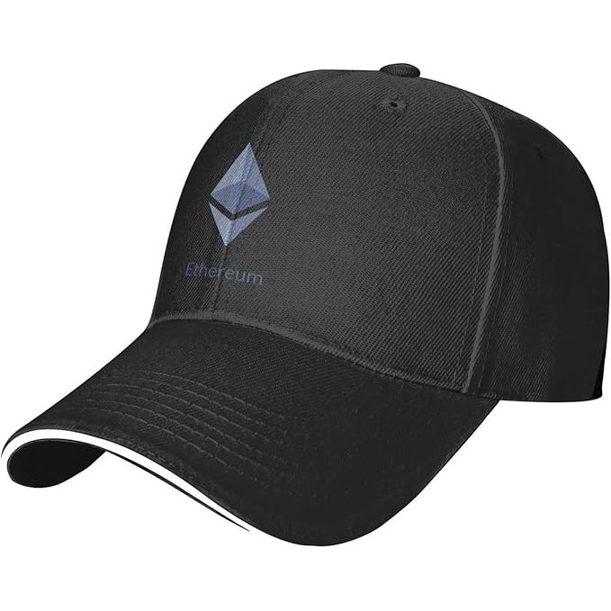 The Cryptocurrency Ethereum Logo Adult Casual Sandwich Baseball Cap is a trendy and comfortable accessory for both men and women. The cap features the Ethereum logo, which is a popular form of cryptocurrency in today's digital world. This black cap is designed with a sandwich bill for added style and a comfortable fit.