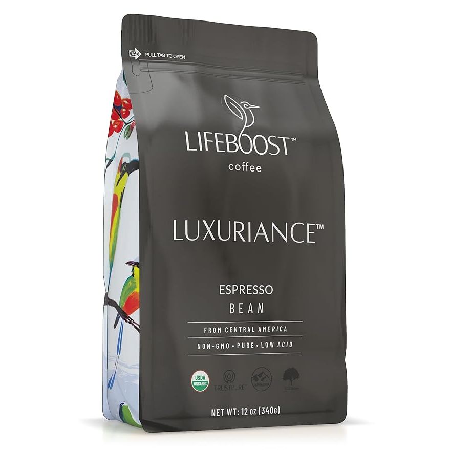 Lifeboost Coffee Organic Espresso Beans are sourced from single origin, high-quality organic coffee farms in the mountains of Nicaragua. These beans are roasted to a medium-dark level to create a bold and rich espresso flavor. As a low acid coffee, these beans are easy on the stomach and perfect for those with sensitive digestive systems.