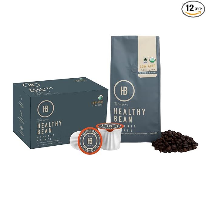 Healthy Bean Coffee offers a line of low acid coffee products that are both organic and semi-dark roast. The Organic Low Acid Coffee Beans come in a 10oz pack and are sold as a 6-pack. These whole beans are ideal for those looking for a healthier option that is easier on the stomach.