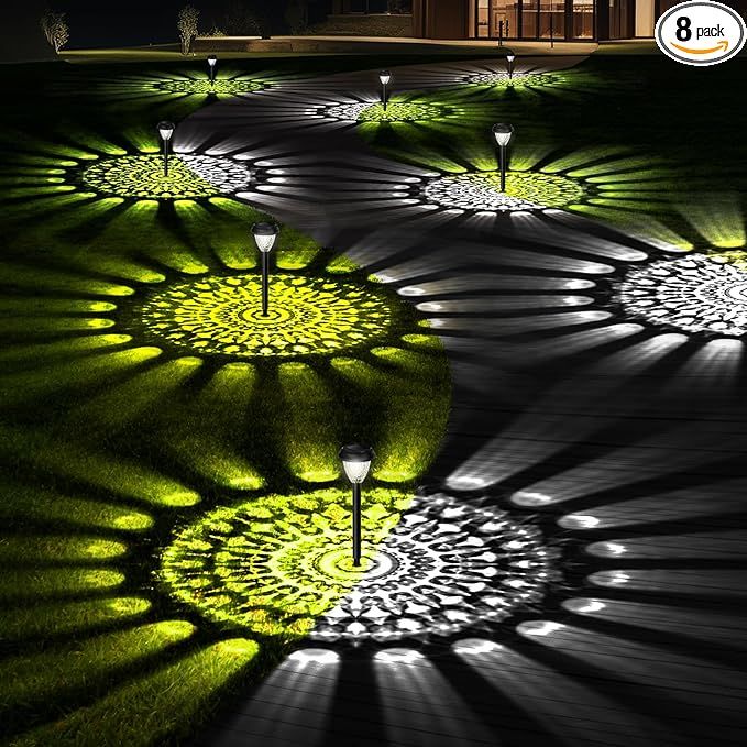 Enhance the beauty of your outdoor space with SUNOW outdoor solar lights for yard. These ultra-bright lights feature a unique petal pattern that disperses light brilliantly, creating a dazzling effect in your garden.