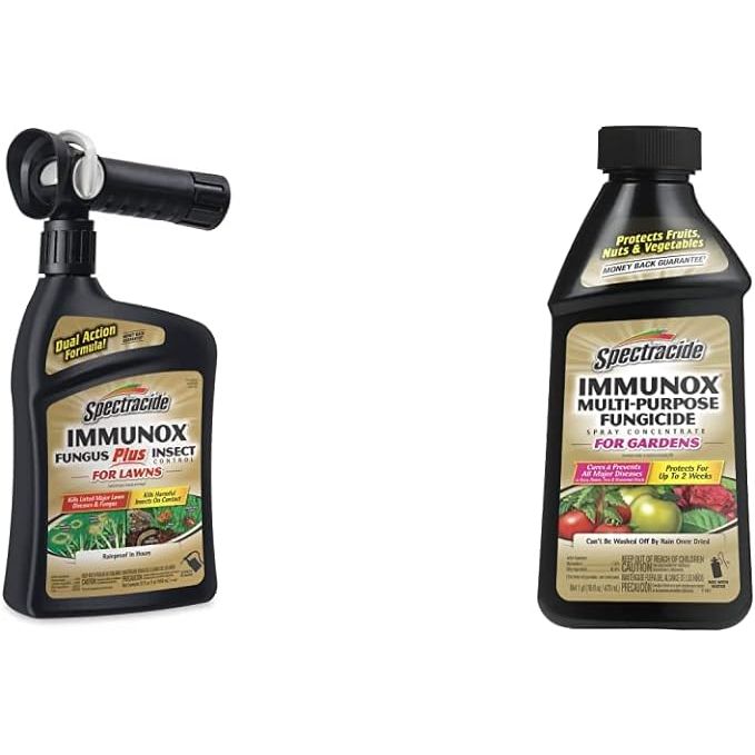 Spectracide Immunox Fungus, Insect, and Disease Control Concentrate is a versatile product designed to combat fungal infections, insect infestations, and plant diseases in your garden or yard.