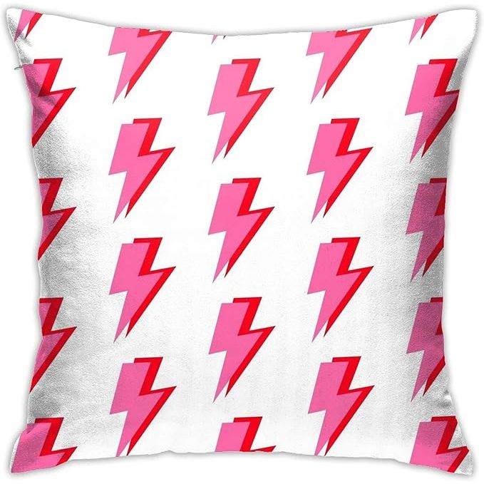 The Pink and Red Lightning Cute Aesthetic Pastel Pillow Case is a square pillowcase that measures 18" x 18", making it a perfect size for use on a living room couch, sofa, or car seat. The pillow cover is made of soft and comfortable material, providing a cozy and stylish addition to any home decor.