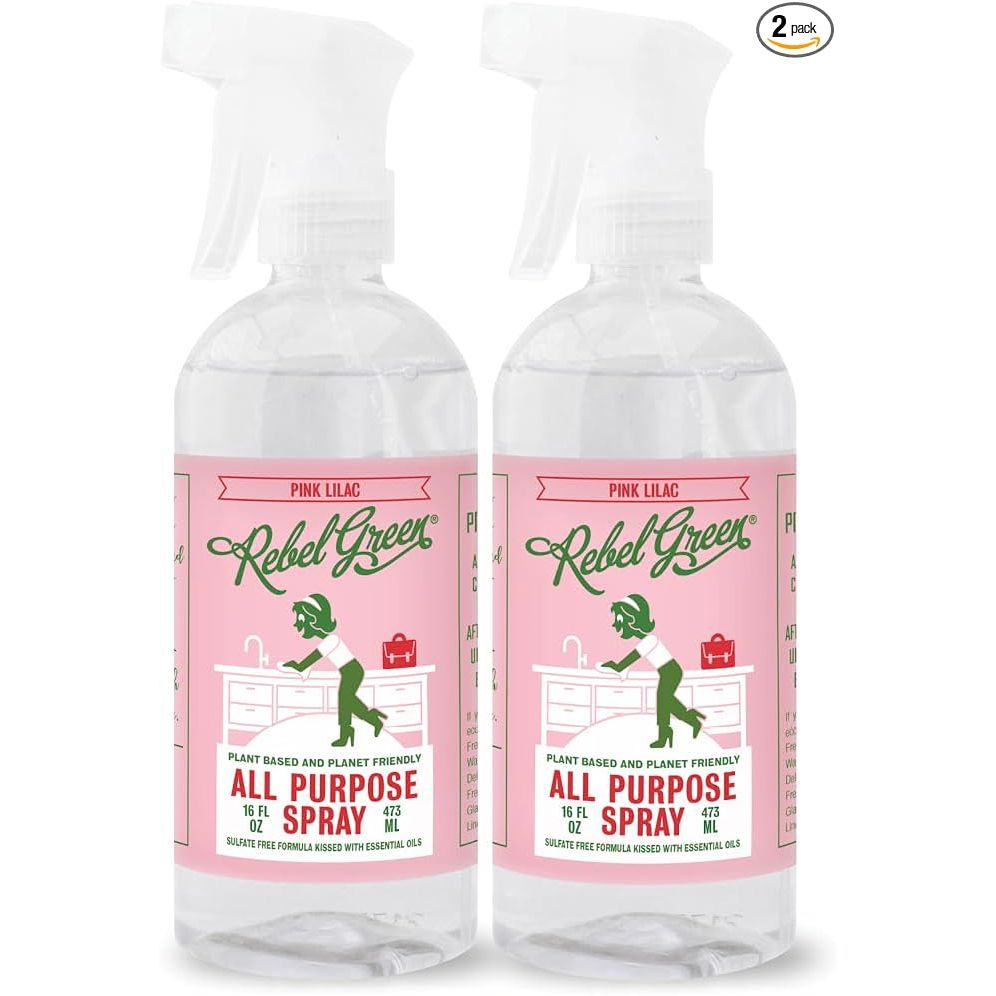 Rebel Green Natural All-Purpose Cleaning Spray is a versatile and effective cleaner that is made with natural ingredients and essential oils. This multi-surface cleaner is safe to use around kids and pets, as it does not contain harsh chemicals or toxins. The Pink Lilac scent provides a refreshing and pleasant aroma while you clean.