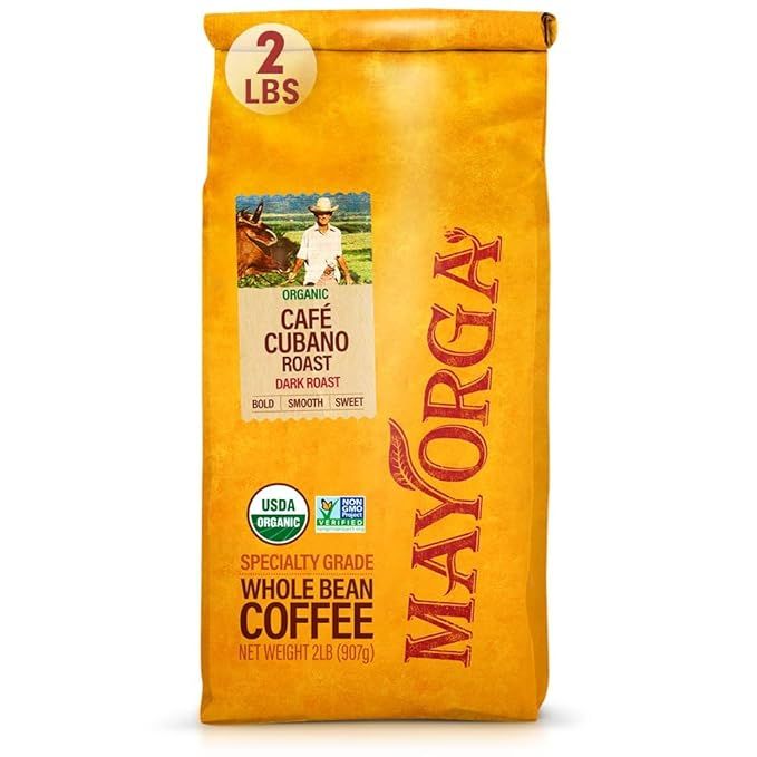 Mayorga Organics Coffee Cubano Roast Dark Whole Bean Coffee is a specialty-grade coffee that is made from 100% USDA organic beans. This dark roast coffee is sourced through direct trade practices, ensuring fair wages and sustainable farming practices for the coffee growers.