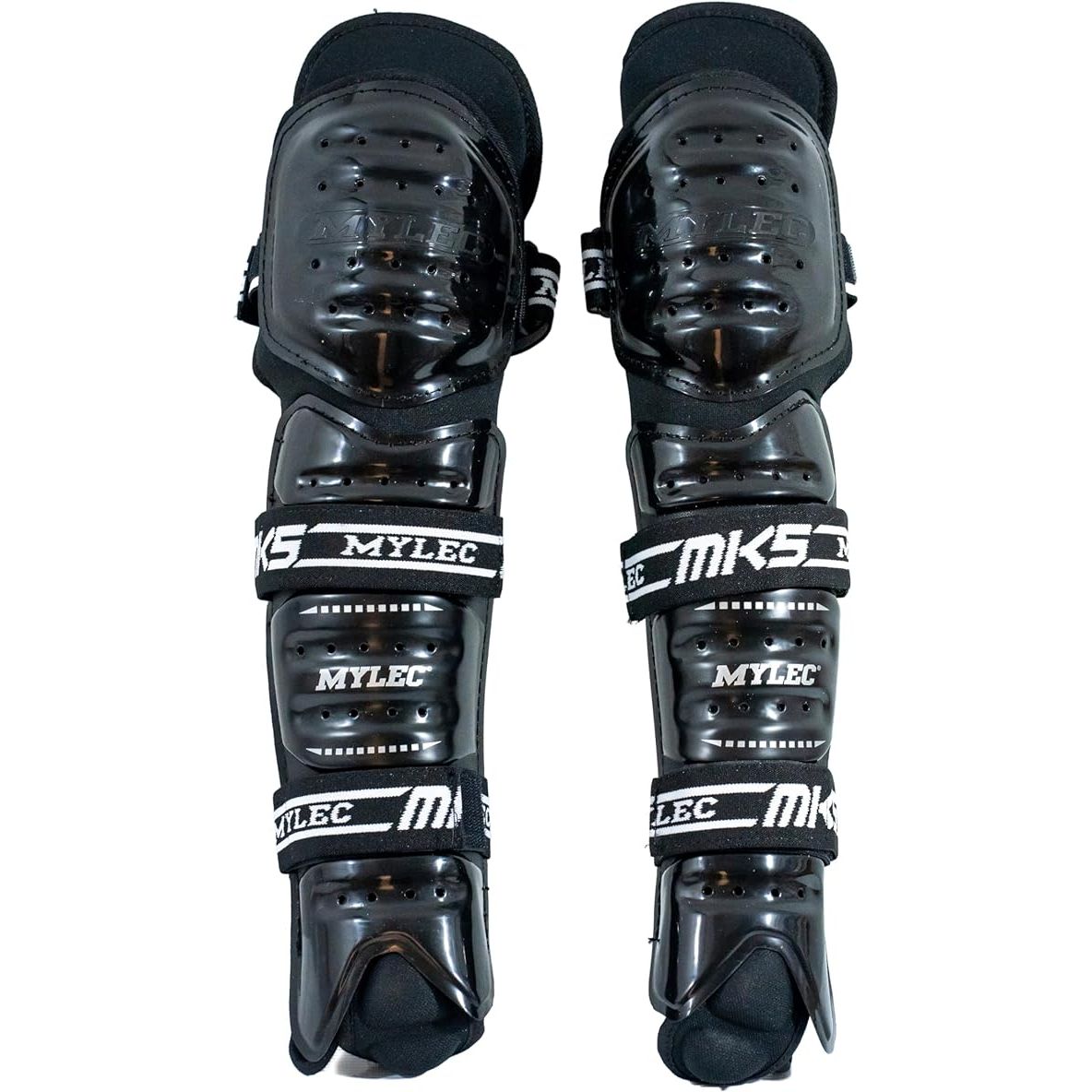 The MyLec MK5 Street/DEK Shin Pad is a lightweight and durable hockey accessory designed to provide protection and comfort to players during games. The shin pads are equipped with 360° Velcro straps for a secure and customizable fit. They feature hard front shells to deflect impacts and keep players safe on the ice.