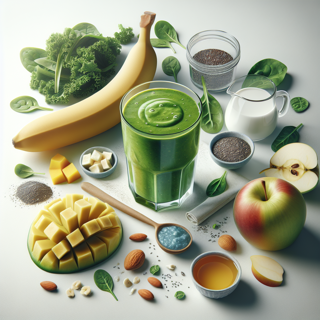 The Delicious Fruity Green Smoothie is a refreshing and nutritious beverage perfect for kickstarting the day or as a midday pick-me-up. This invigorating drink combines fresh spinach leaves or kale with a variety of sweet fruits such as banana, apple, and mango, which offer natural sweetness and a creamy texture.