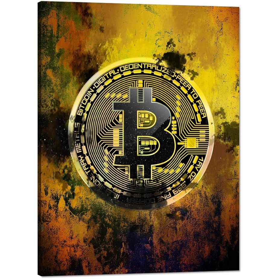 This inspirational motivational poster features Bitcoin-themed artwork designed to encourage viewers to "HODL" (hold onto their investments) in the cryptocurrency. The canvas painting is modern and visually appealing, making it suitable for displaying in various settings such as living rooms, bedrooms, and offices.