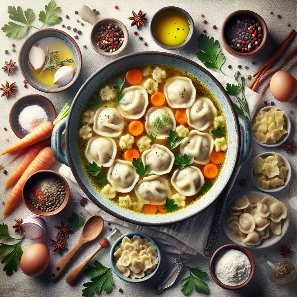 Zupka with Dumplings is a comforting and hearty Polish soup that's perfect for chilly days. This traditional dish features a flavorful broth typically made with chicken or beef, into which are added fluffy, homemade dumplings made from a simple dough of flour, eggs, and water.