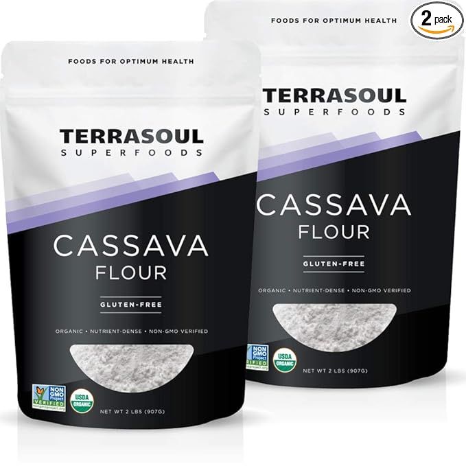 Looking for a gluten-free and grain-free flour option? Look no further than Terrasoul Superfoods Organic Cassava Flour. This 4 lb pack includes 2 bags of 2 lbs each, perfect for stocking up on this versatile and nutritious flour.