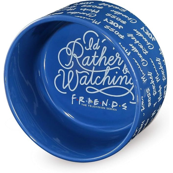 . Our "I'd Rather Be Watching Friends" ceramic pet bowl is the perfect way for your furry friend to show their love for the iconic TV show. With a capacity of 3 1/2 cups, this small ceramic pet bowl is ideal for meals and snacks, ensuring that your pet gets the right amount of food or water they need to stay healthy and happy.