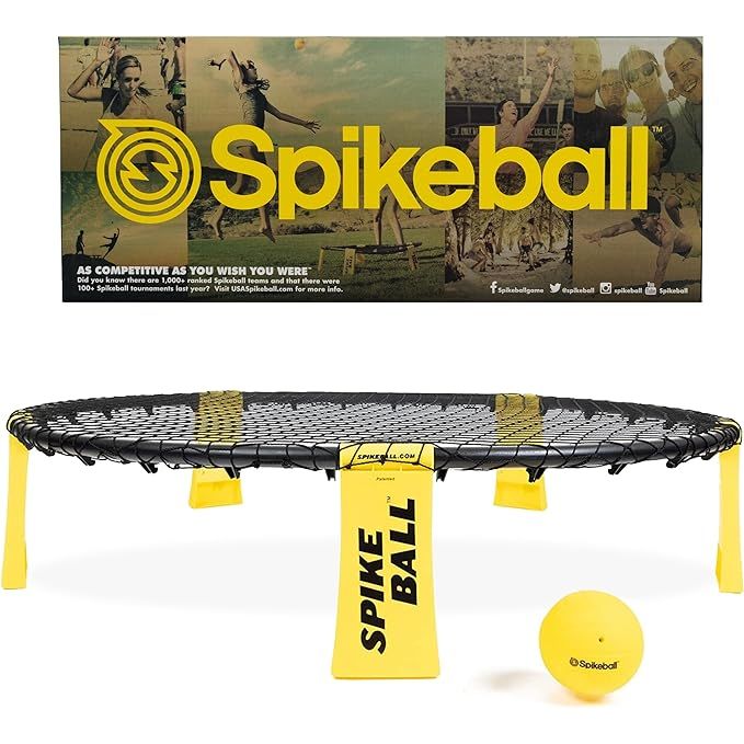 The Spikeball Standard Ball Kit is a versatile and engaging game set designed for a variety of settings, including the backyard, beach, park, or indoor spaces. The kit typically includes a round net, which is elevated slightly from the ground by foldable legs, and three balls specifically designed for the game.