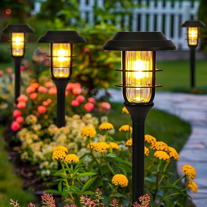 The GIGALUMI Solar Garden Decor Lights Outdoor Waterproof are a set of 6 pathway lights designed to add ambiance and style to your outdoor space. These lights are powered by solar energy, making them eco-friendly and cost-effective.