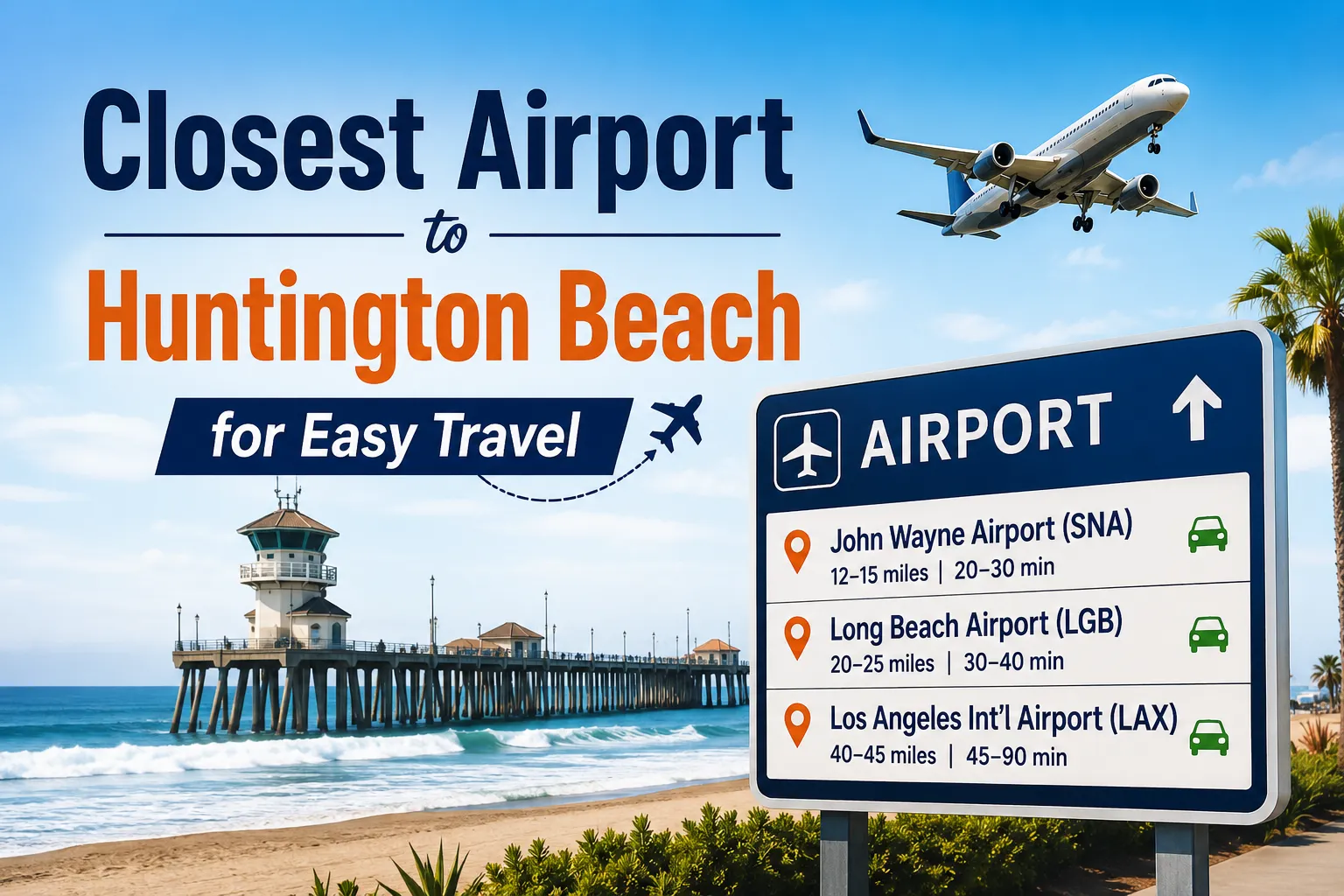 Easy travel to Huntington Beach airports