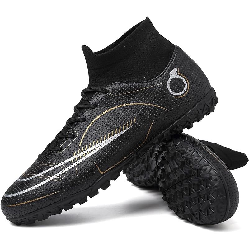 Soccer cleats, also known as football boots, are specially designed shoes worn by soccer players to provide traction, support, and control on the field. They feature cleats on the outsole to grip the grass and prevent slipping during quick movements.