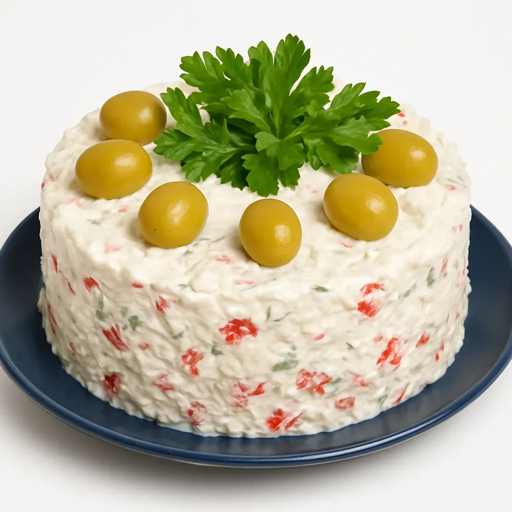 A traditional Bulgarian savory spread featuring brined cheese and yogurt blended with roasted peppers, perfect for an appetizer or gathering.