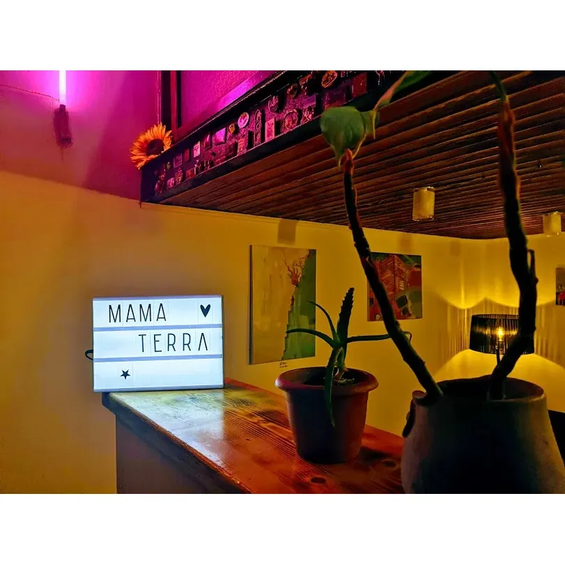 Mama Terra Veggie Corner is a culinary haven for those seeking a delightful intersection of vegetarian and vegan cuisine, where every meal is crafted with precision and passion. Garnering recommendations for its broad palette of international dishes, Mama Terra offers a diverse menu that pleases both non-meat and meat enthusiasts. Patrons rave about the taste explosions from the creamy hummus, the exotic burst of flavors in the Agafredo pasta, and the kick of the Chilaquiles, creating a feast for the senses.

The eatery's commitment to serving hearty portions ensures guests leave satisfied, while the health-conscious can indulge in fresh, crisp salads. The signature Kombucha comes highly praised, celebrated as not just a drink but a rejuvenating experience. Mama Terra's kind and courteous staff contribute to the warm environment, allowing for a cozy and engaging dining experience.

Families, friends, or solo food explorers can bask in the friendly atmosphere that extends to sharing books from an upstairs shelf, underlining the community spirit of the place. With a setting that invites diners to linger and an assortment of rich, spice-infused teas to savor, Mama Terra Veggie Corner is not just a restaurant, but a destination that beckons for return visits. For those in pursuit of beautifully presented, flavorful plant-based dishes and a genuine, welcoming vibe, Mama Terra Veggie Corner stands out as a cherished spot in the local culinary landscape. Description by ChatGPT.