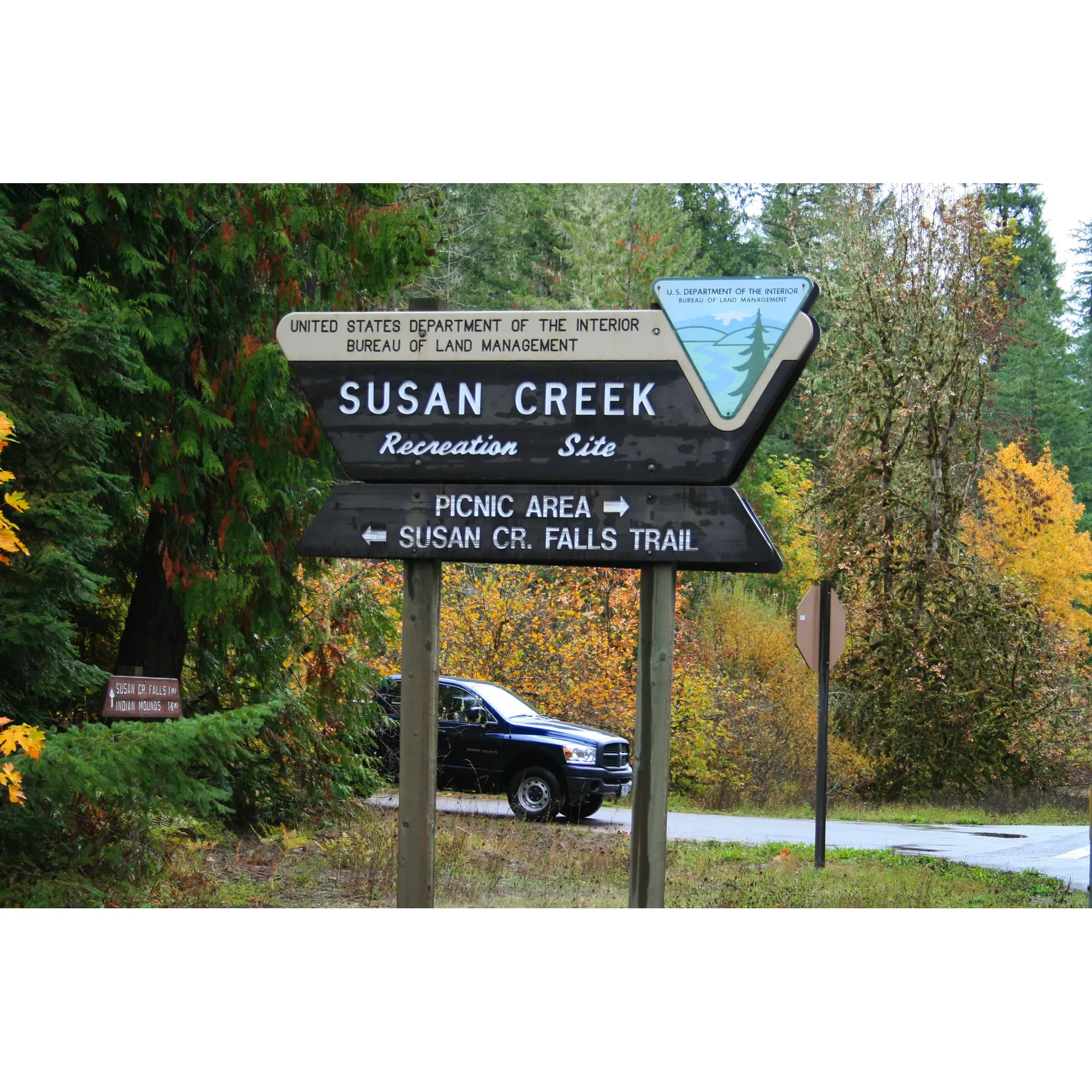 Surrounded by the lush landscapes of a dynamic forest, the Susan Creek Recreation Site welcomes visitors to a refreshing retreat, serving as an ideal spot for camping enthusiasts. Well-appointed with paved campsites and thoughtfully delineated areas, the location invites campers to set up their temporary homes amidst nature's serenity. The recreation site boasts access to the gently flowing river, providing scenic trails that lead to cool, inviting waters perfect for a leisurely dip or contemplative moments by the stream.

The ambient bustle of happy families and friends adds to the charm of the campsite, favoring those who appreciate social camping experiences. Site #14, recognized for its central location, is just an example of the harmonious community atmosphere found throughout the grounds. Here, a sense of camaraderie pervades as campers gather in groups to make memories under the canopy of the forest.

Praising the impeccable cleanliness and upkeep, the campground offers convenient facilities including well-maintained restrooms and the luxury of complimentary hot showers, ensuring a comfortable stay. With sustainability in mind, ample provision for waste disposal is available, adding to the site's conscious efforts to maintain harmony with the environment. In addition, the campground not only offers firewood at an accessible price, but it also takes pride in a diligent and approachable host, ready to assist and enrich each visitor's outdoor adventure with helpful brochures and local insights.

Engaging for both adults and children, the recreation site is dotted with thoughtful amenities such as an idyllic amphitheater, horseshoe pits, and designated swim areas. For the enthusiastic naturalist, the locales around the campground bloom with native flora, inviting a delightful exploration of biodiversity. The area's untamed beauty has shown resilience, standing proudly after past wildfires, becoming a testament to the enduring spirit of the landscape.

With an emphasis on community, cleanliness, and the simple joys of outdoor living, the Susan Campbell Recreation Site promises a well-rounded experience that maintains a balance between social interactions and the splendors of nature. It symbolizes a haven for campers looking to bask in the tranquility of the forest, enjoy the crystal-clear waters, and indulge in the fellowship fostered within its beautiful confines. Description by ChatGPT.