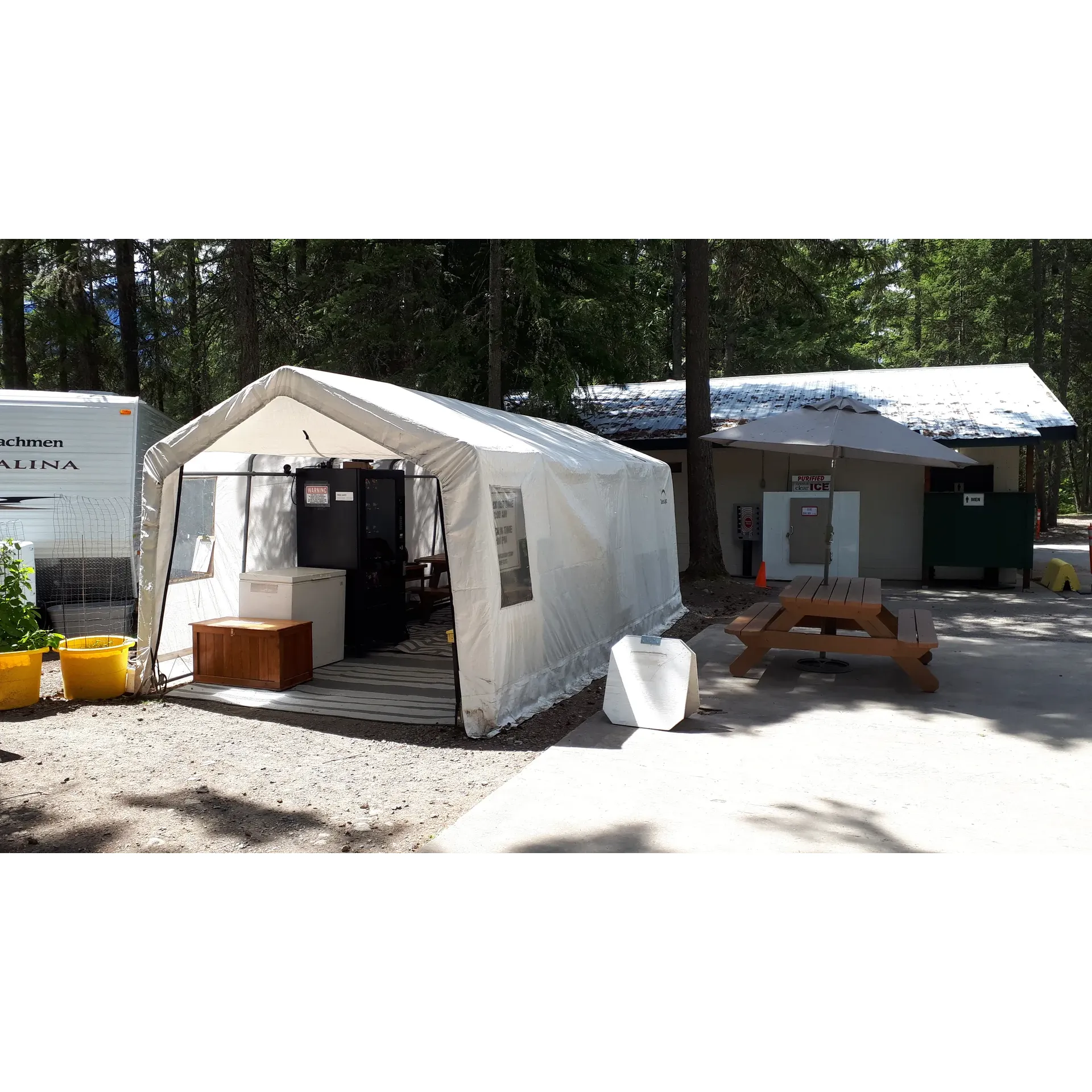 Discover the charm and convenience of the Nakusp Municipal Campground, a delightful destination that has won the affection of its visitors. Campers revel in the spaciousness and tranquility of their sites, each thoughtfully outfitted with power and water connections to cater to all your outdoor living needs. The campground boasts an impeccably maintained landscape, providing a serene environment surrounded by lush forest for a truly picturesque retreat.

The community-driven atmosphere is exemplified by the warm and sincere welcome offered by the attentive campground attendants, who take pride in ensuring that every guest feels right at home. They eagerly provide insights and suggestions to help visitors explore the treasure trove of local attractions, from the vibrant town center to the inviting beach nearby.

Adventure seekers will find themselves spoiled with the close proximity to a network of incredible mountain bike trails, ready to challenge and excite with every twist and turn. Families can enjoy the simplicity and joy of a short stroll into town or to the sandy beach, creating priceless memories without the need for a vehicle.

Amenity-wise, the campground stands out with its impeccably clean washrooms and hot showers, both designed to refresh and rejuvenate after a long day of exploration or leisure. The user-friendly, hot push-button showers, along with a convenient wash-up station for dishes, add a touch of comfort to the rustic camping experience. Furthermore, a playground in the adjacent park presents the perfect venue for younger guests to find entertainment and joy.

Whether it's for a brief overnight respite or for a prolonged stay, the Nakusp Municipal Campground has established itself as a prime base camp for those seeking to immerse themselves in the beauty and hospitality of the surrounding area. With its combination of ideal location, generous amenities, and a friendly community vibe, the campground promises a delightful getaway for campers of all interests and ages. Description by ChatGPT.