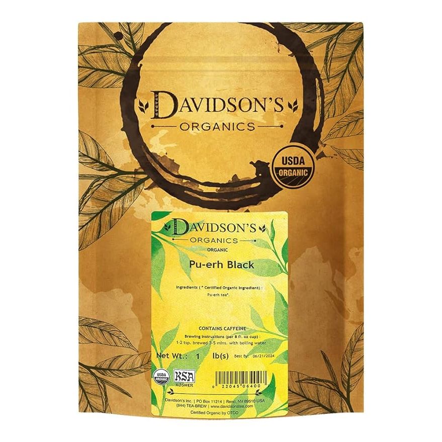 Davidson's Organics is a company known for providing high-quality organic teas sourced from around the world. One of their popular products is the Pu-Erh Black Loose Leaf Tea, which comes in a 16-ounce bag. Pu-Erh tea is a fermented and aged variety of black tea that is known for its unique flavor profile and potential health benefits.