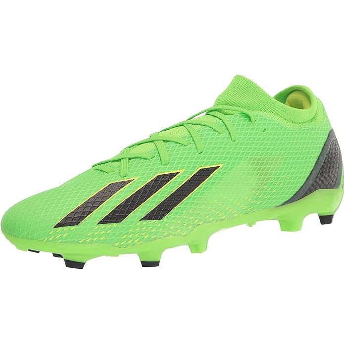 The adidas Unisex-Adult X Speedportal.3 Firm Ground Soccer Shoe is designed for high-speed performance on the soccer field. The shoe features a lightweight synthetic upper that provides a snug fit and excellent ball control. The firm ground studs on the outsole offer optimal traction and stability on natural grass surfaces.