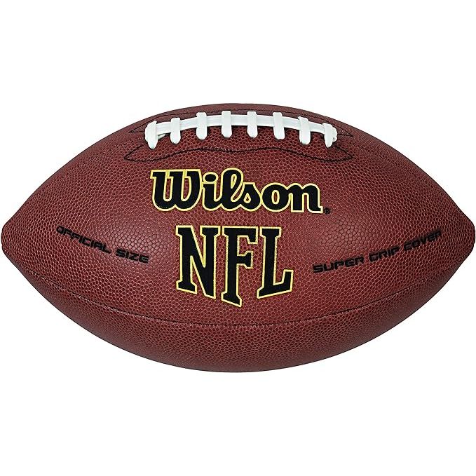 The WILSON NFL Super Grip Composite Football is a high-quality football designed for competitive play. It is constructed with a durable composite leather cover that provides a superior grip and feel, making it easier to catch and throw the ball with precision.