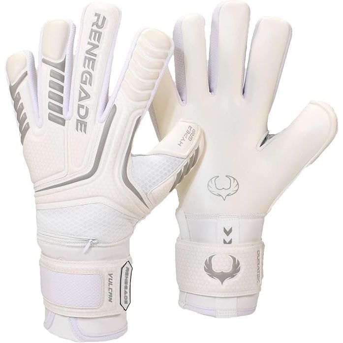Renegade GK Vulcan Goalie Gloves with Microbe-Guard are high-quality goalkeeper gloves designed for professional-level play. These gloves feature Pro-Tek Fingersaves for added protection and 3.5+3MM Hyper Grip for exceptional grip and control. They are available in sizes 6-11 and come in four different styles to suit individual preferences.