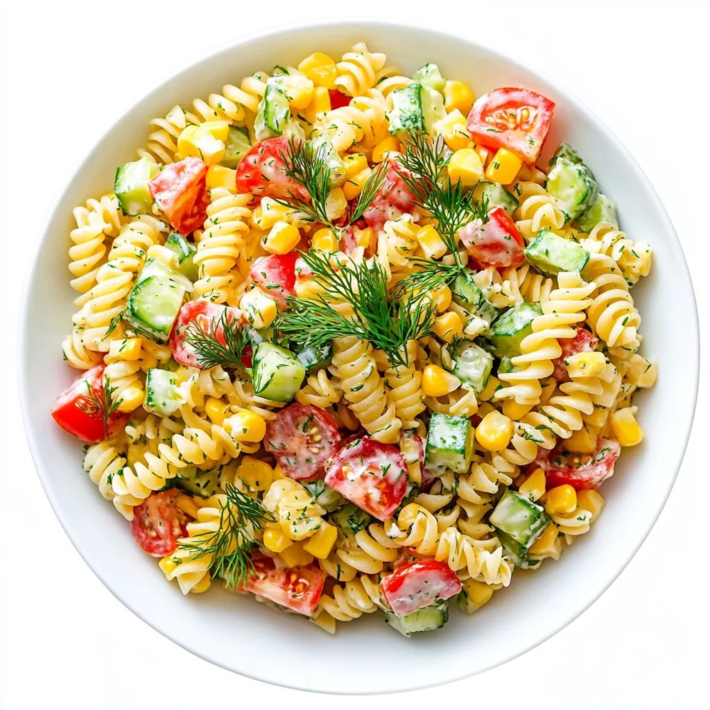 Bayerischer Nudelsalat, known as Bavarian pasta salad, is a flavorful and creamy side dish that combines the heartiness of pasta with the crunch of fresh vegetables, dressed in a rich and tangy sauce.