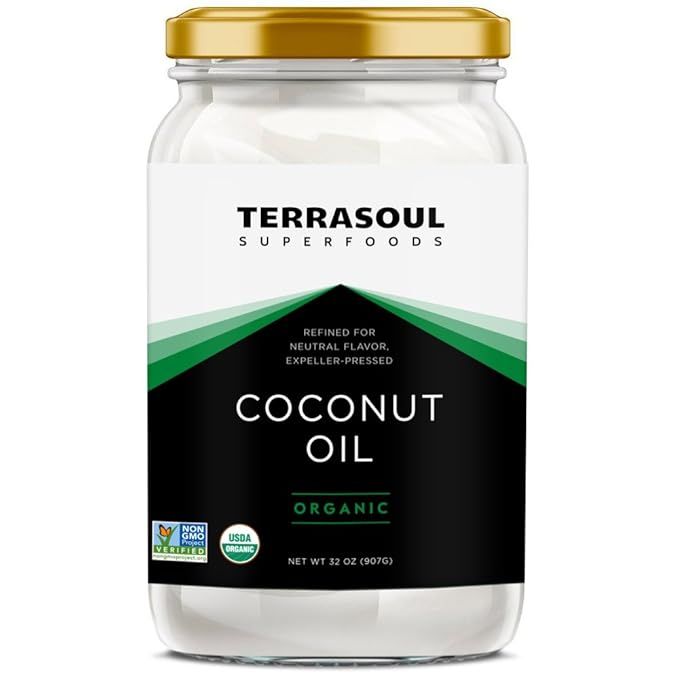 Terrasoul Superfoods Refined Organic Coconut Oil is a high-quality cooking oil made from organic coconuts. This coconut oil is refined, meaning it has a neutral flavor and scent, making it perfect for baking, frying, and sautéing without overpowering other ingredients. It comes in a 2-pound glass jar, which is sturdy and environmentally friendly.