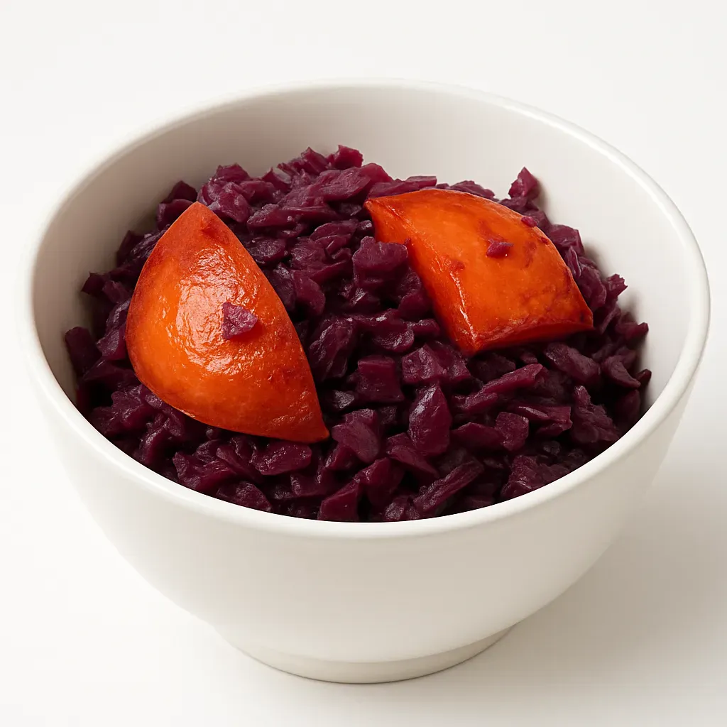 A traditional Danish sweet and tangy side dish, perfect for the holiday feast, featuring a rich blend of spices and an inviting aroma.