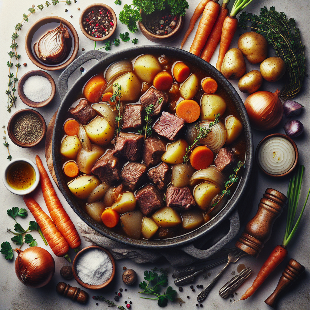 Irish Stew is a classic comfort food hailing from Ireland, known for its heartiness and ease of preparation. This rustic and traditional dish is made by slow-cooking tender chunks of lamb, potatoes, carrots, and onions together with fresh herbs like thyme and parsley.