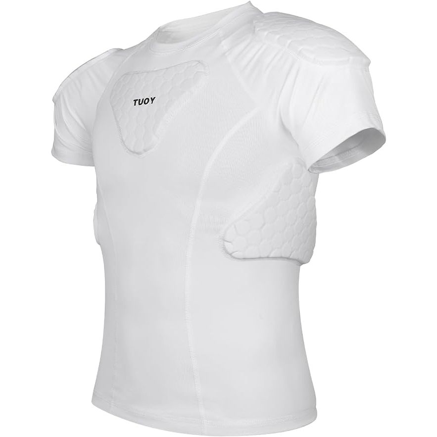 A Youth Rib Protector Padded Football Chest Baseball Youth Padded Compression Shirt is a protective garment designed to provide comprehensive coverage for young athletes participating in contact sports like football and baseball.