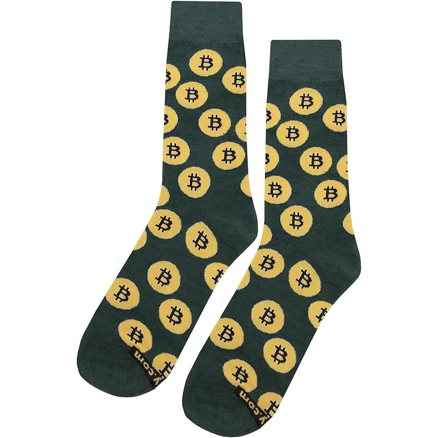 Bitcoin Funny Social Socks are a fun novelty for men looking to add a playful touch to their casual outfits. Made from soft cotton, these socks feature a colorful and unique design, perfect for men who want to stand out from the crowd.