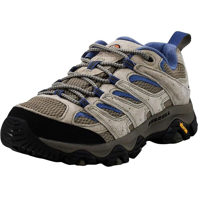 The Merrell Women's Moab 3 Hiking Shoe is a popular choice among outdoor enthusiasts for its durability, comfort, and performance on various terrains. It features a Vibram outsole for superior traction, a breathable mesh upper for ventilation, and a molded nylon arch shank for stability and support.