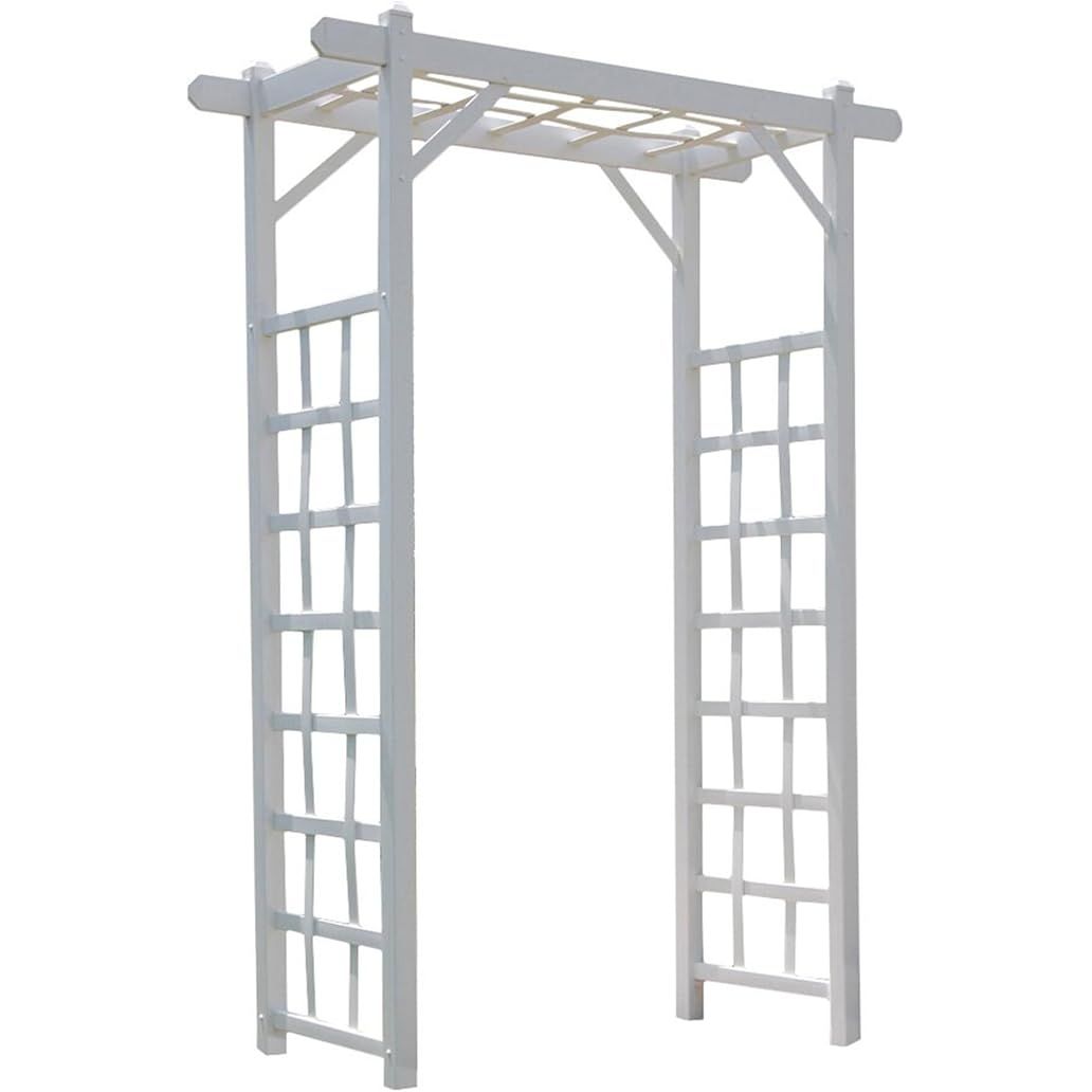 The Dura-Trel Elmwood Arbor is a 57 by 84-inch PVC patio garden arch designed to add a touch of elegance and charm to your outdoor space. Made from high-quality PVC material, this arbor is durable, weather-resistant, and will not fade, crack, or peel over time. The white finish gives it a classic look that will complement any garden or patio decor.